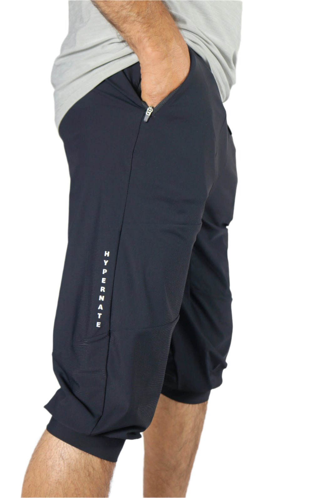 Black Straight Cuffed Dual Zip