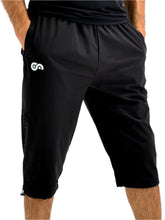 Load image into Gallery viewer, Long Black Shorts with Light Blue Mesh
