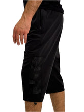 Load image into Gallery viewer, Long Black Shorts with Light Blue Mesh
