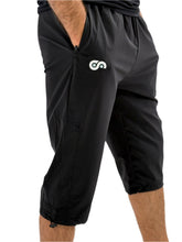 Load image into Gallery viewer, Long Black Shorts with Light Blue Mesh

